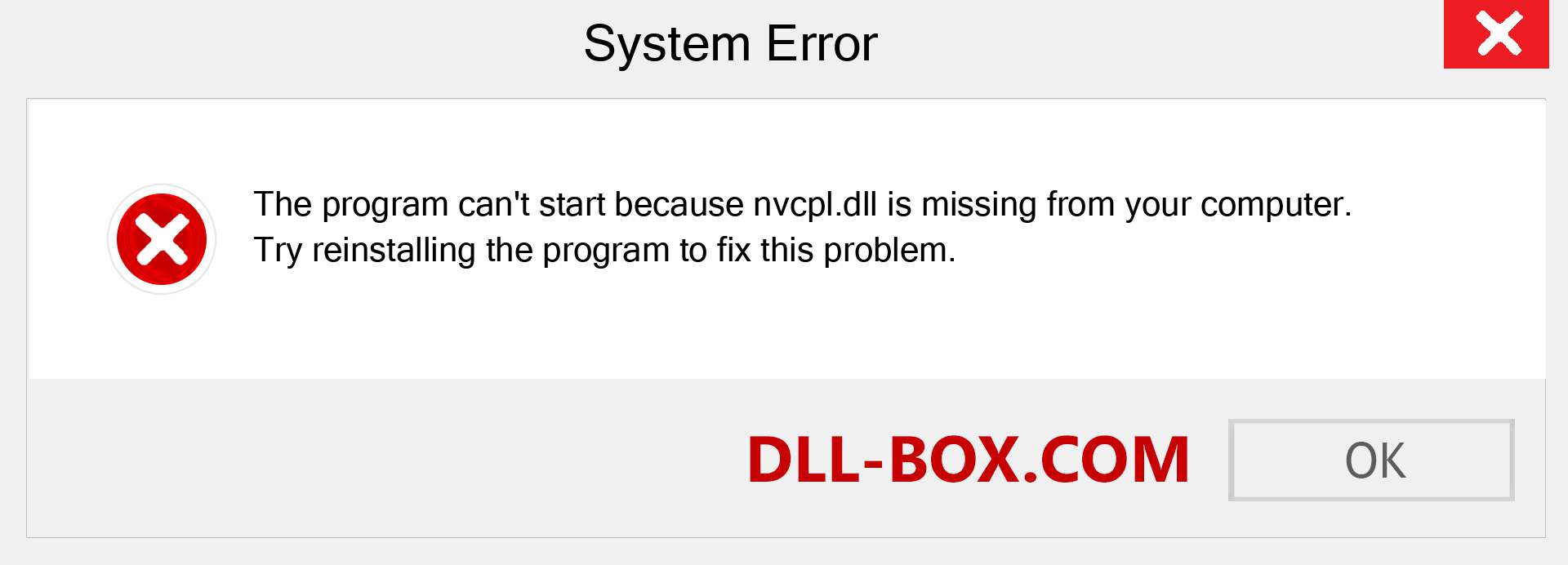  nvcpl.dll file is missing?. Download for Windows 7, 8, 10 - Fix  nvcpl dll Missing Error on Windows, photos, images